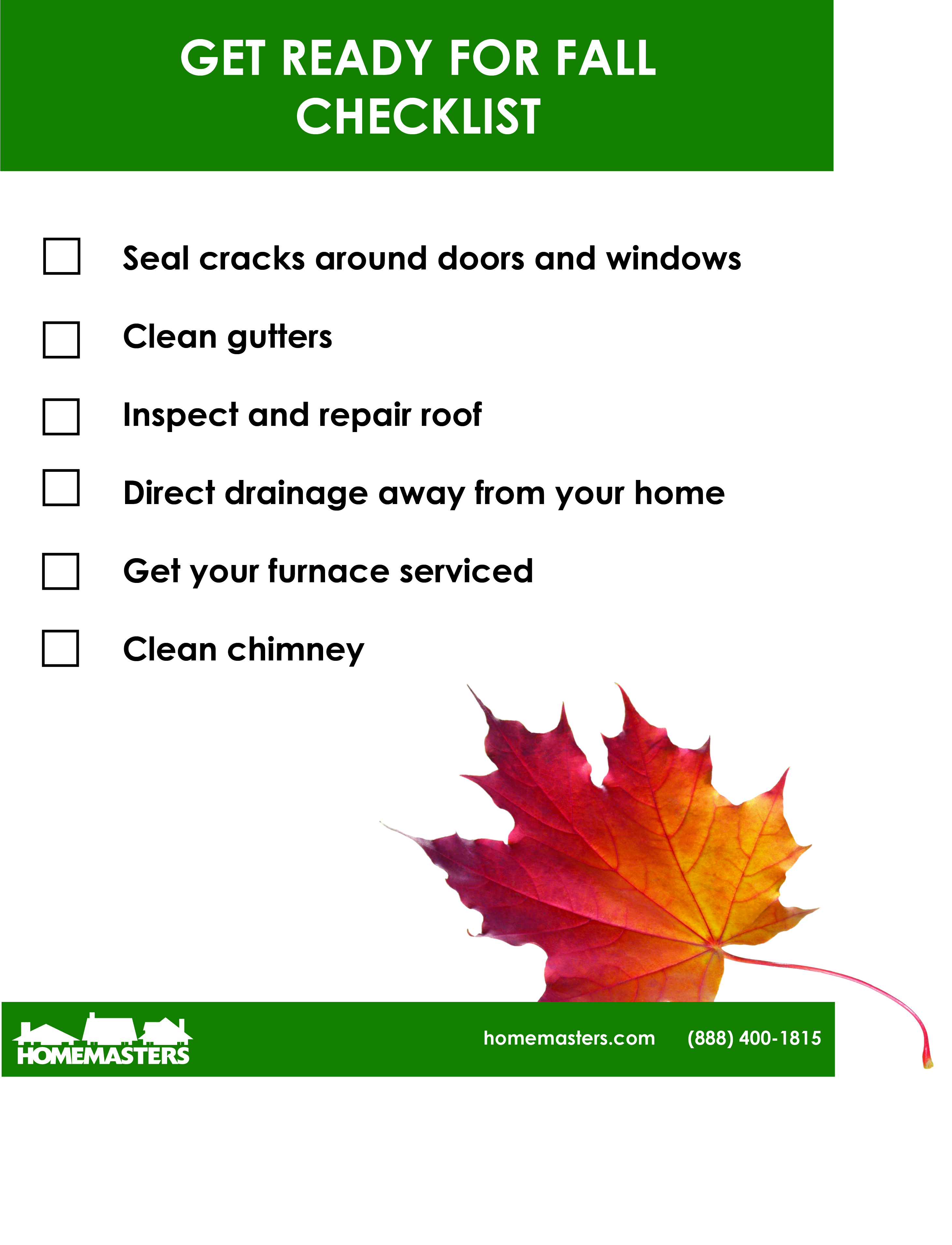 Get Ready For Fall Checklist HOMEMASTERS   Printable Fall Checklist 