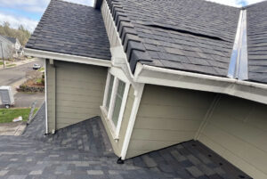 HOMEMASTERS Portland SW crew installing micro-mesh gutter guards on a Beaverton Oregon home in summer